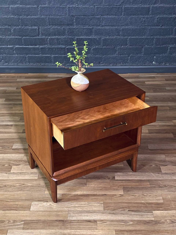 Pair of Mid-Century Modern Walnut Night Stands w/ Bookcase by Drexel, c.1960’s