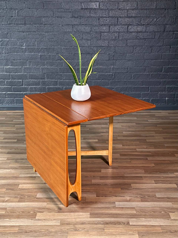 Mid-Century Norwegian Modern Teak & Birch Drop Leaf Dining Table by Bendt Winge, c.1960’s