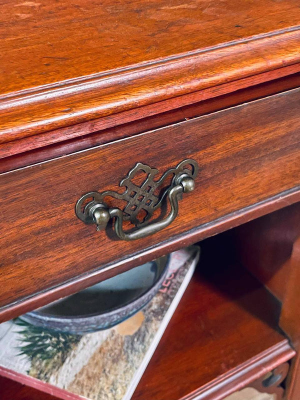 Pair of American Colonial Style Mahogany Night Stands w/ Bookcase, c.1930’s