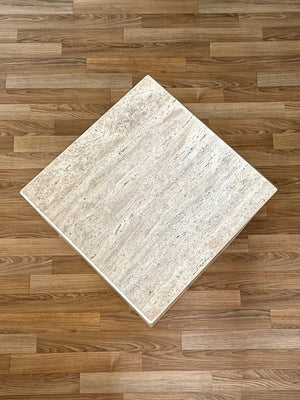 Vintage Post Modern Travertine Stone Pedestal Table, c.1970’s