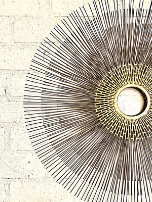 Mid-Century Modern Brutalist Sunburst Wall Sculpture by William Friedle, c.1970s