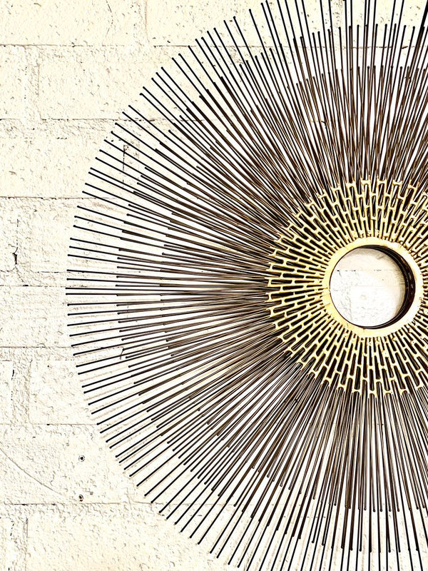 Mid-Century Modern Brutalist Sunburst Wall Sculpture by William Friedle, c.1970s