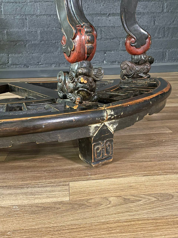 Vintage Chinese Qing Dynasty Style Hand-Carved Console or Altar Table w/ Foo Dog Motifs, c.1950’s