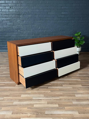 Mid-Century Californian Modern Two-Tone Lacquer & Walnut Dresser by Woodland of CA, c.1960’s