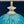 Hollywood Regency Italian Murano Glass & Brass Table Lamp in Turquoise Bullicante, c.1960’s