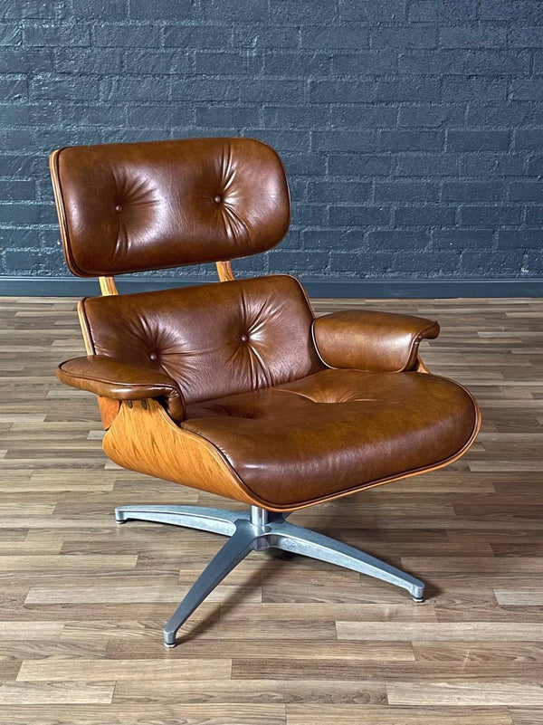 Mid-Century Modern Eames Style Oak Lounge Chair w/ Ottoman, c.1970’s