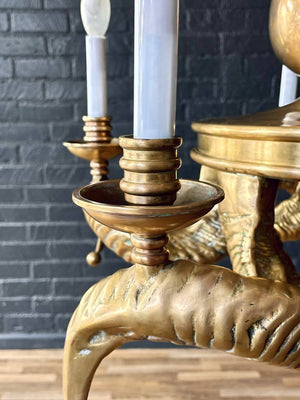 Mid-Century Modern Brass Ram Horn Chandelier by Chapman, c.1960’s