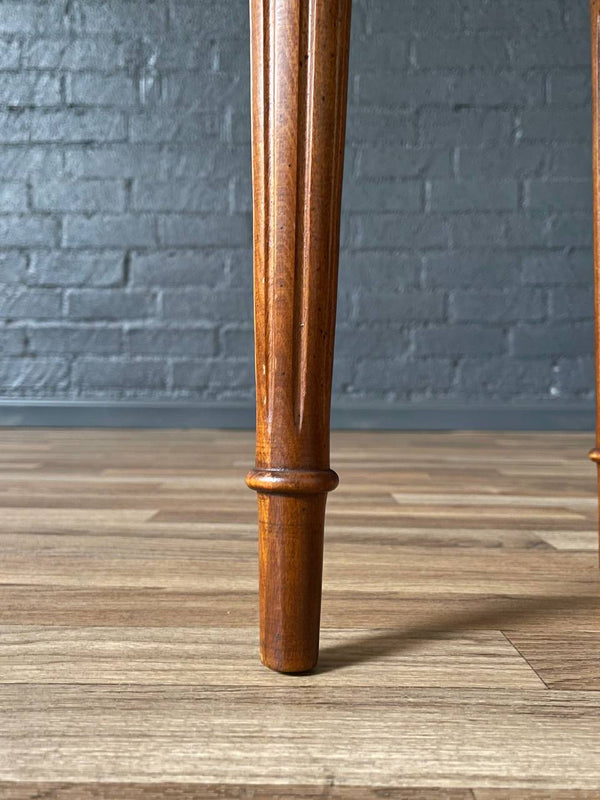 Pair of Antique French Louis XVI Style Marble-Top Side Tables w/ Brass Gallery, c.1930s