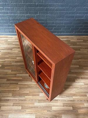 Mid-Century Modern Mahogany Bookcase Cabinet w/ Glass Doors, c.1960’s