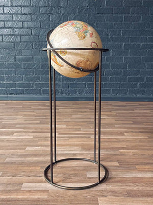 Mid-Century Modern Replogle Floor Globe w/ Brass Stand, c.1970’s