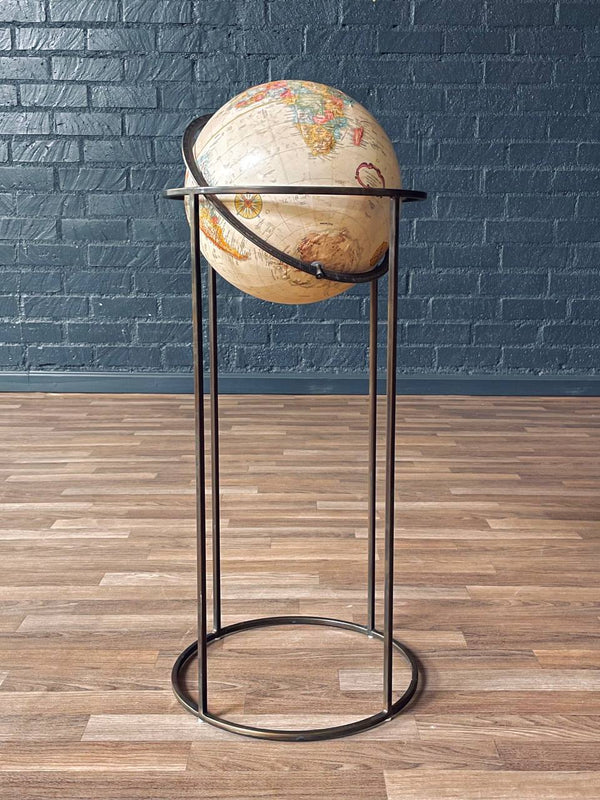 Mid-Century Modern Replogle Floor Globe w/ Brass Stand, c.1970’s