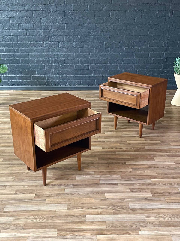 Pair of Mid-Century Modern Walnut Night Stands by Morris of CA, c.1960’s