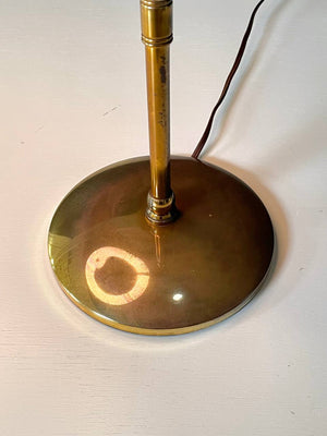 Mid-Century Adjustable Brass Saucer Style Desk Lamp by Dazor, c.1950’s