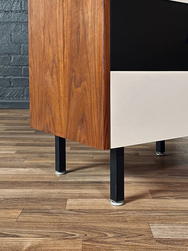 Mid-Century Modern Two-Tone Lacquered & Walnut 3-Drawer Dresser , c.1960’s