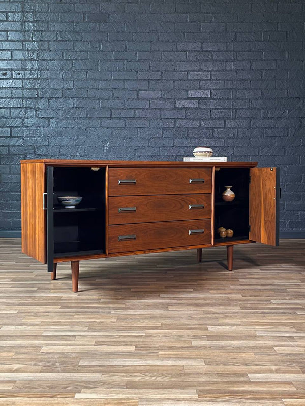 Mid-Century Modern Walnut & Rosewood Credenza by Bassett Furniture, c.1960’s