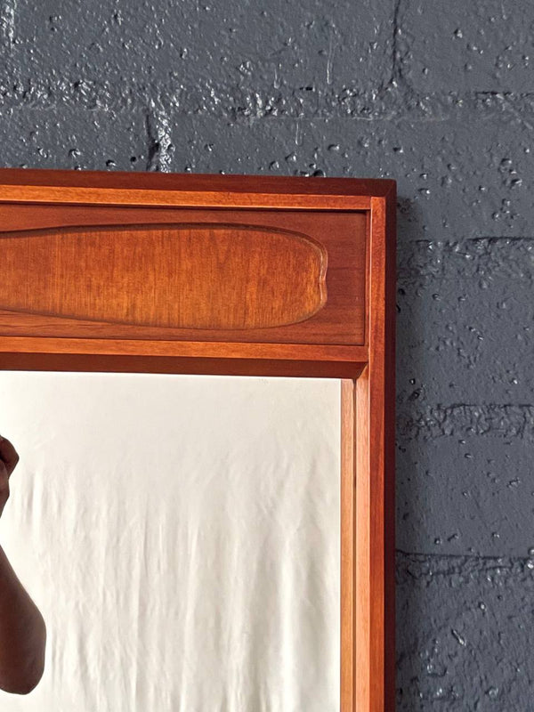 Mid-Century Modern Walnut Wall-Hanging Mirror, c.1960’s