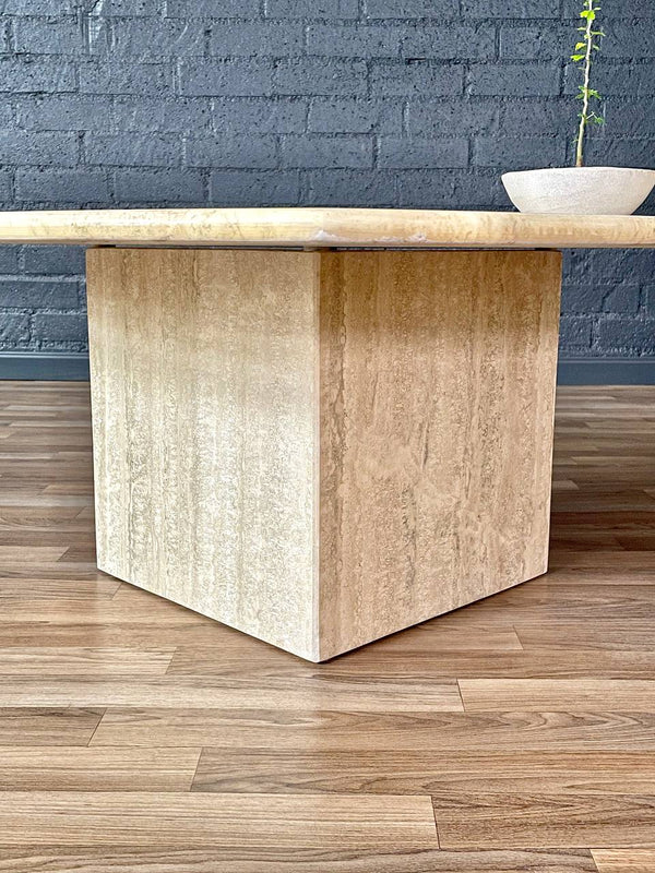 Vintage Post Modern Italian Travertine Coffee Table, c.1980’s