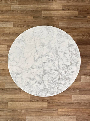 Mid-Century Carrera Marble & Walnut Side Table, c.1960’s