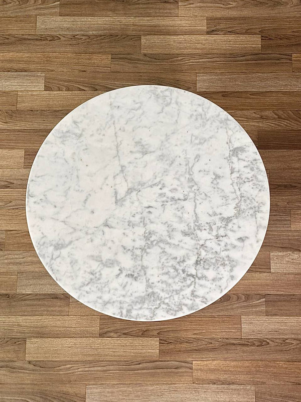 Mid-Century Carrera Marble & Walnut Side Table, c.1960’s