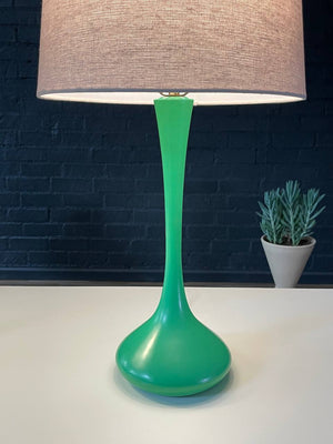 Pair of Mid-Century Modern Green Tulip Shape Table Lamps by Laurel, c.1960’s