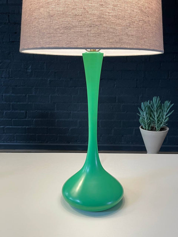 Pair of Mid-Century Modern Green Tulip Shape Table Lamps by Laurel, c.1960’s