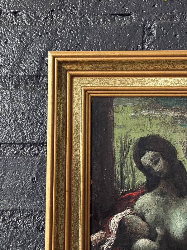Signed Vintage European Expressionist Madonna & Child Oil Painting, c.1960’s