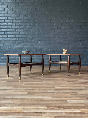 Pair of Mid-Century Modern Side Tables w/ Magazine Shelves, c.1960’s