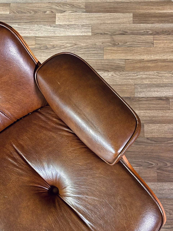 Mid-Century Modern Eames Style Oak Lounge Chair w/ Ottoman, c.1970’s