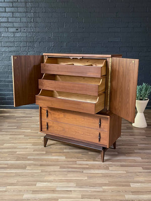 Mid-Century Modern Sculpted Highboy Dresser by American of Martinsville, c.1960’s