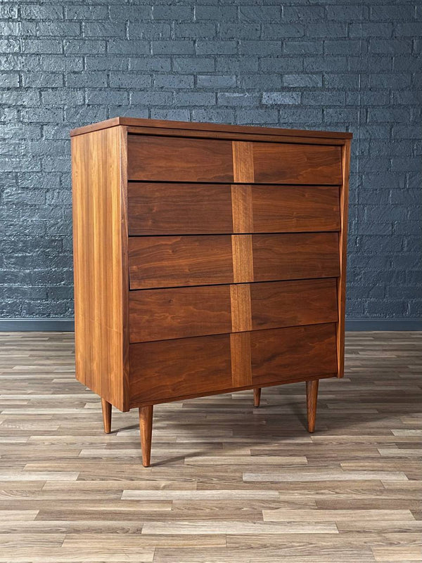 Mid-Century Modern Walnut Highboy Dresser by Ward Furniture, c.1960’s
