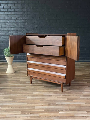 Mid-Century Modern “1st Edition” Walnut Highboy Dresser by Lane, c.1950’s