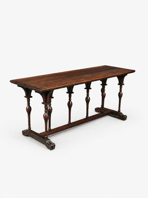 English Jacobean Revival Walnut Console Table, c.1920's