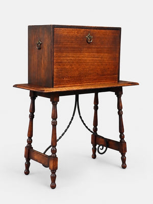 Antique Spanish Colonial Revival Bargueño-Style Drop-Front Writing Desk, c.1920’s