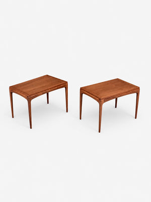 Pair of Mid-Century Modern “Rhythm” Walnut Side Tables by Lane, c.1960’s