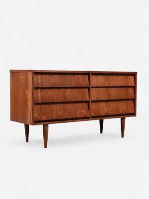 Mid-Century Modern Louvered Drawer Walnut Dresser, c.1960’s