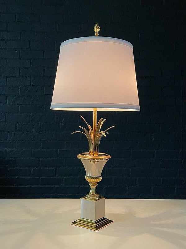 Vintage Hollywood Regency Brass Palm Leaves Table Lamp, c.1970’s