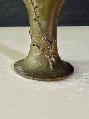 Art Nouveau Revival Patinated Bronze Metal Vase, by McClelland Barclay