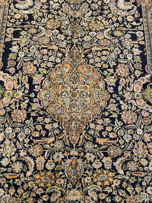 Vintage Persian Kashan-Style Wool Area Rug, c.1970s