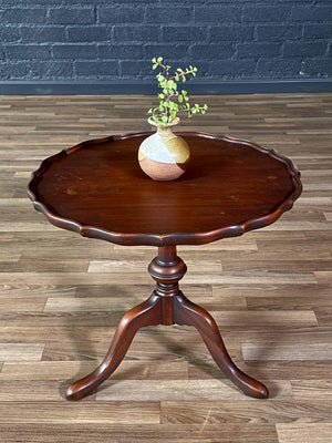 English Georgian Style Mahogany Pie Crust Side Table, c.1940’s