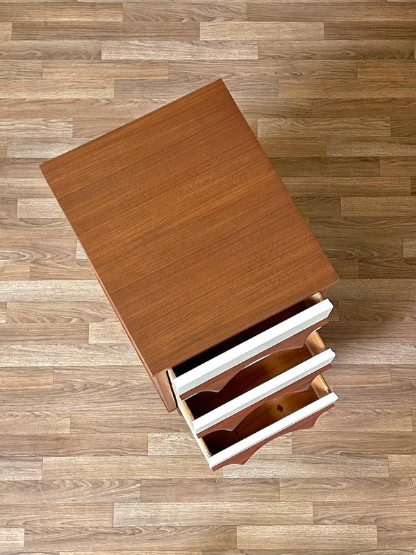 Mid-Century Two-Tone Lacquered & Walnut Night Stand, c.1960’s