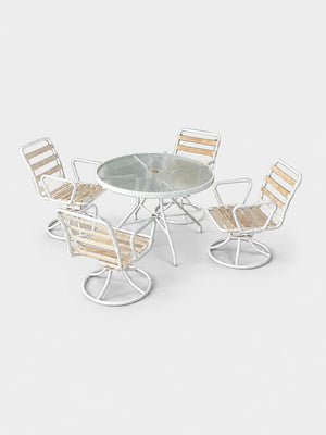 Mid Century Modern Patio Dining Table & Chairs by Mallin, c.1980's