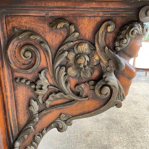 Antique Italian Renaissance Style Carved Walnut Dining Table