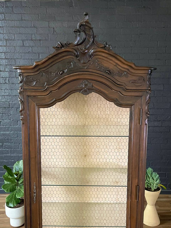 Antique French Louis XVI Armoire Display Shelf Cabinet, c.1940’s