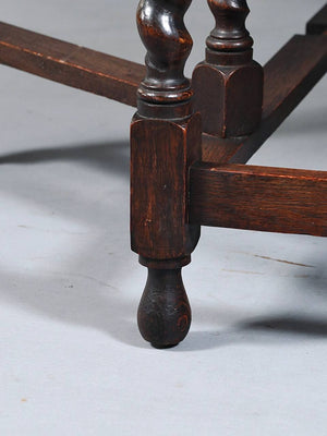 English Jacobean Revival Oak Gateleg Dining Table, c.1920's