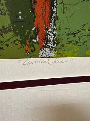 Mid-Century Modern “Carnival Fever” Abstract Serigraph Artwork by Muraina Oyelami, c.1960’s