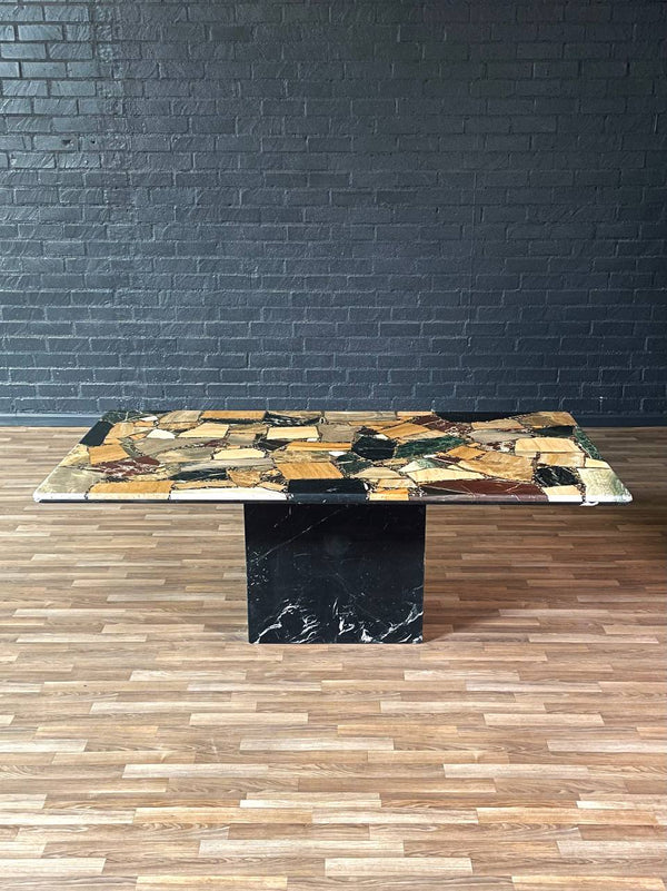 Vintage Italian Post Modern Multi-Marble Stone Dining Table by C.I.M, c.1980’s