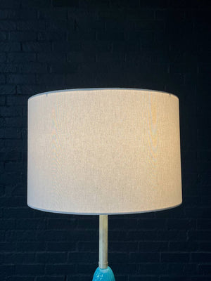 Mid-Century Hollywood Regency Italian Blue Swirl Murano Table Lamp, c.1960’s