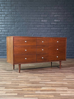 Mid-Century Modern 9-Drawer Walnut Dresser, c.1960’s