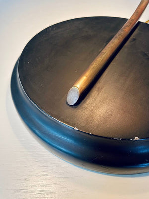 Hollywood Regency Brass Arch Table Lamp w/ Authentic Seashell Shades, c.1970’s