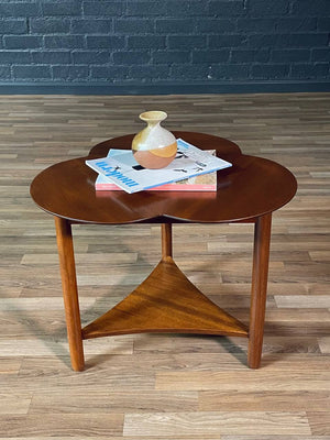 Mid-Century Modern Clover Leaf Side Table w/ Magazine Shelf, c.1960’s